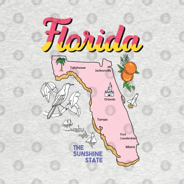 Florida Vintage Map by SuperrSunday